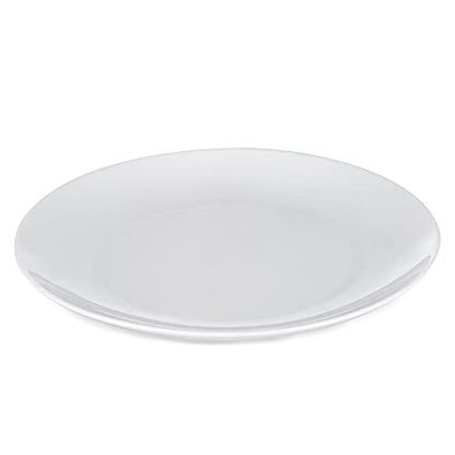 iboodi Cream White Porcelain Salad Plates for Dinner, Restaurant and Kitchen Set of 6 (8.5 Inch)