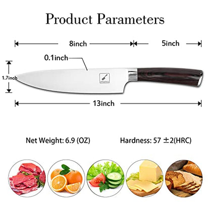 imarku Japanese Chef Knife - Pro Kitchen Knife 8 Inch Chef's Knives High Carbon Stainless Steel Sharp Paring Knife with Ergonomic Handle, Useful Kitchen Gadgets 2023