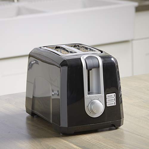 BLACK+DECKER 2-Slice Extra-Wide Slot Toaster, Square, Black, T2569B