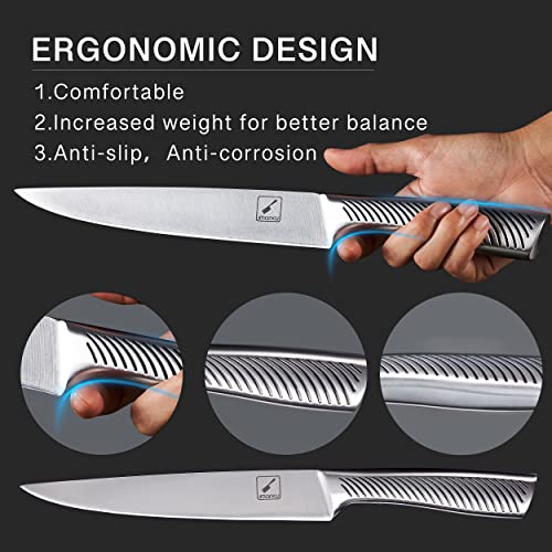 Knife Set with Block for Kitchen, imarku 14-Piece High Carbon Stainless Steel Knife Set, One-piece Dishwasher Safe Kitchen Knives Set, Chef Knife Set with Built-in Sharpener, Non-slip Ergonomic Handle