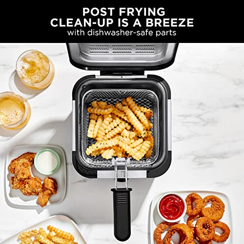 Chefman Fry Guy, The Most Compact & Convenient To Deep Fry Comfort Food, Restaurant-Style Basket With A 1.6-Quart Capacity, Easy-View Window & Adjustable Temp Control So You Can Cook To Perfection